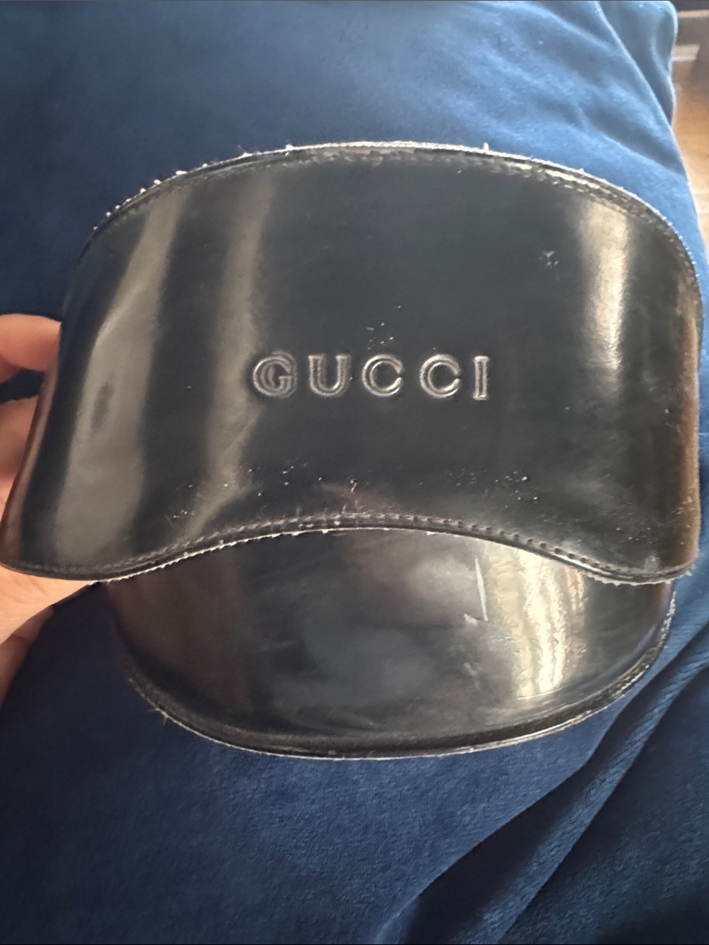 Gucci Black Oversized Sunglasses with Gray Lenses - Picture 8 of 9
